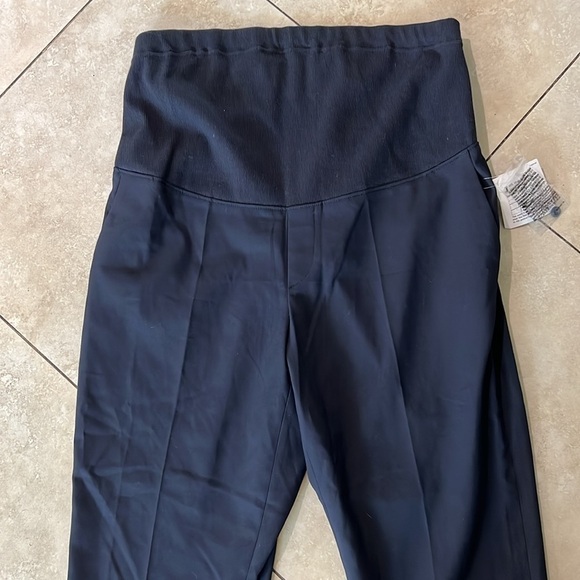 NWT Blue Maternity Slacks Size Large with adjustable tabs inside - Picture 2 of 7